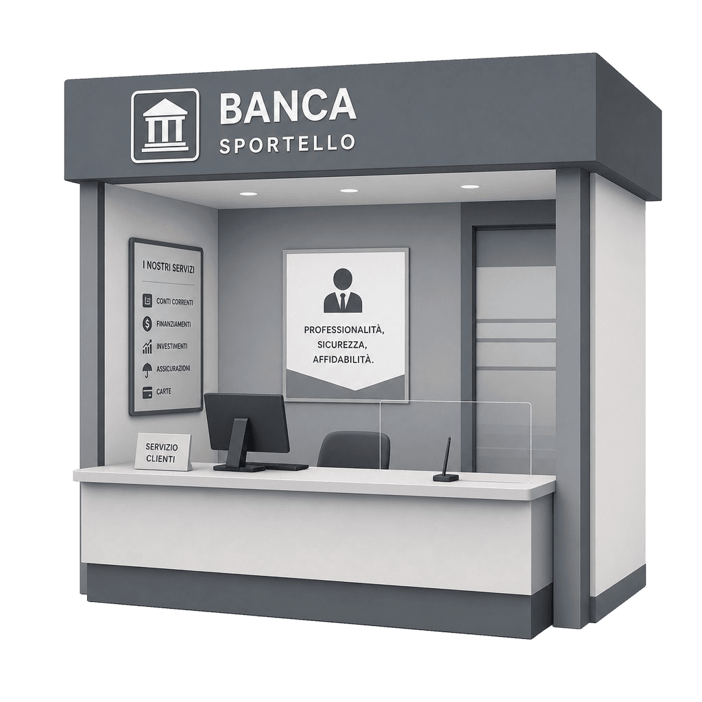 Sportello di una banca tradizionale